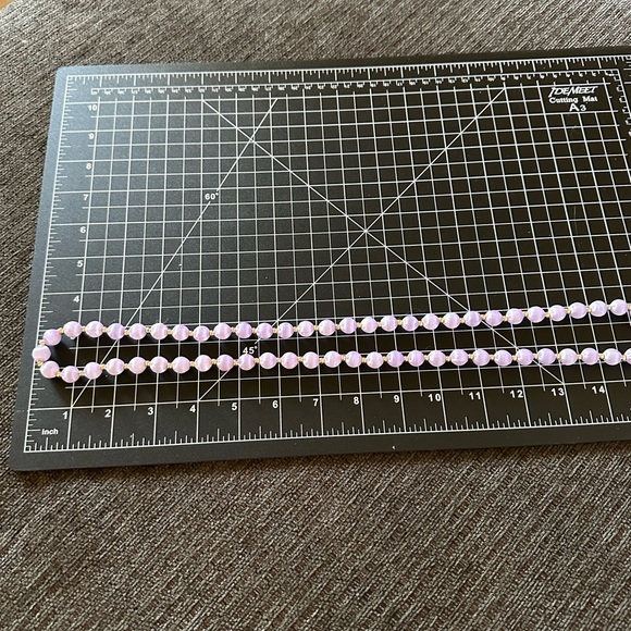 Purple and gold silk wrapped beaded necklace - Picture 3 of 3